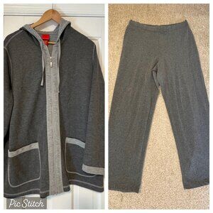 Bundle Lot Women Plus 18/20 Avenue Outfit Set Gray Full Zip Jacket Stretch Pants